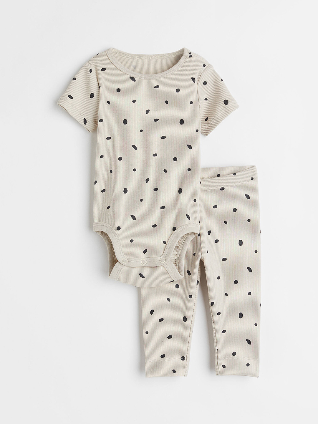 

H&M Girls Beige 2-Piece Ribbed Set