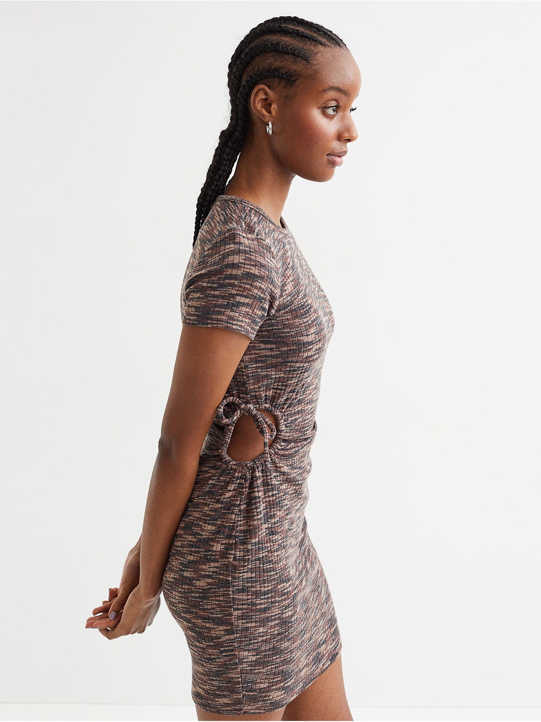 

H&M Cut-Out Dress, Brown