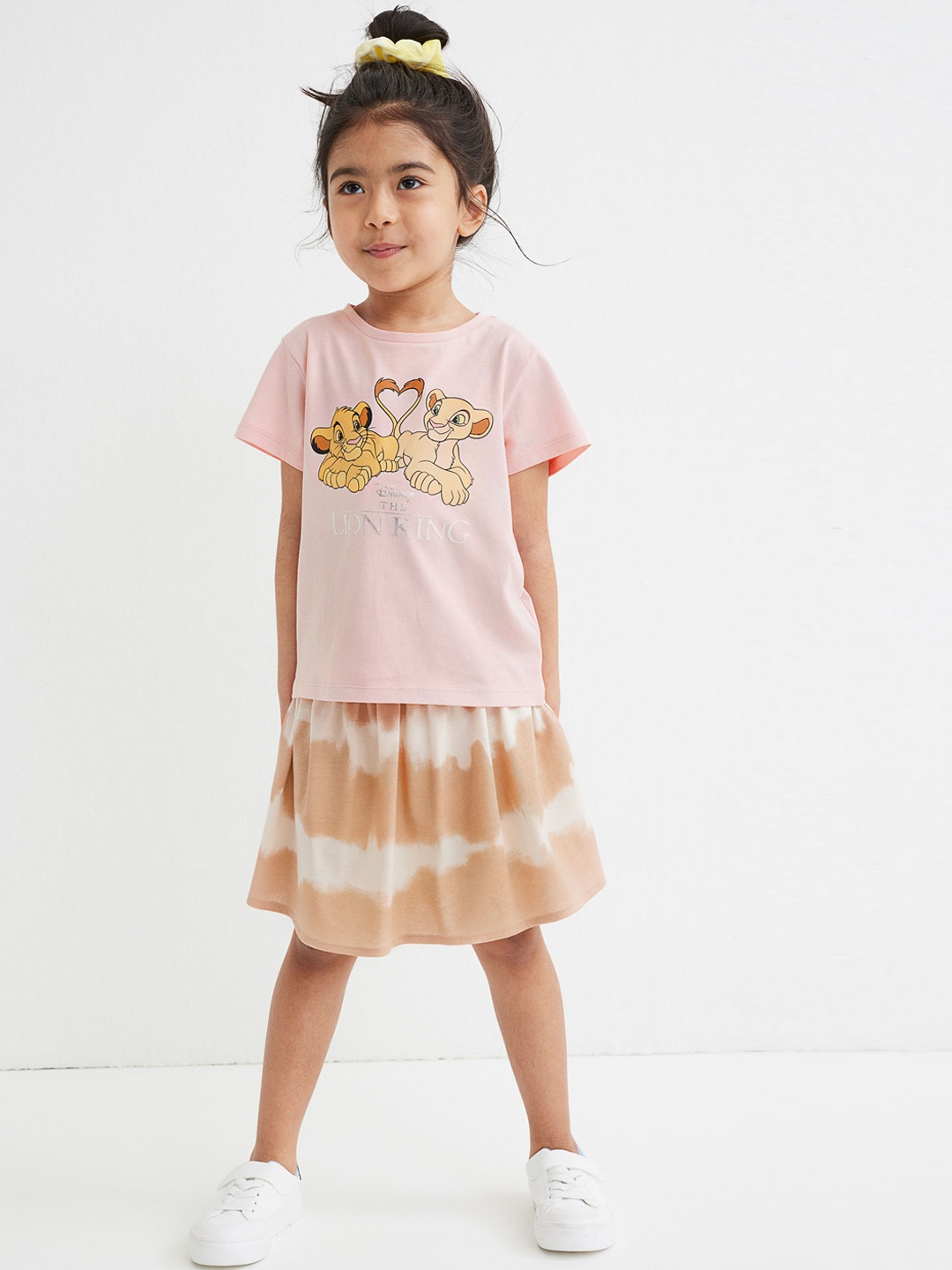 

H&M Girls Beige & Pink 2-Piece Printed Set