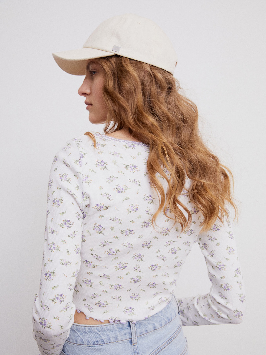 

H&M Women White V-Neck Drawstring Top