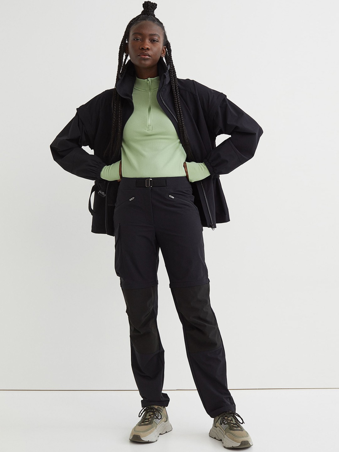 

H&M Women Black Solid Water-Repellent Trousers