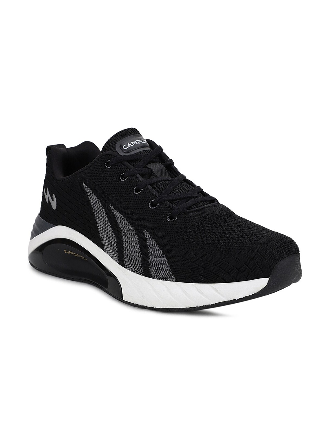 

Campus Men Black Mesh Running Shoes