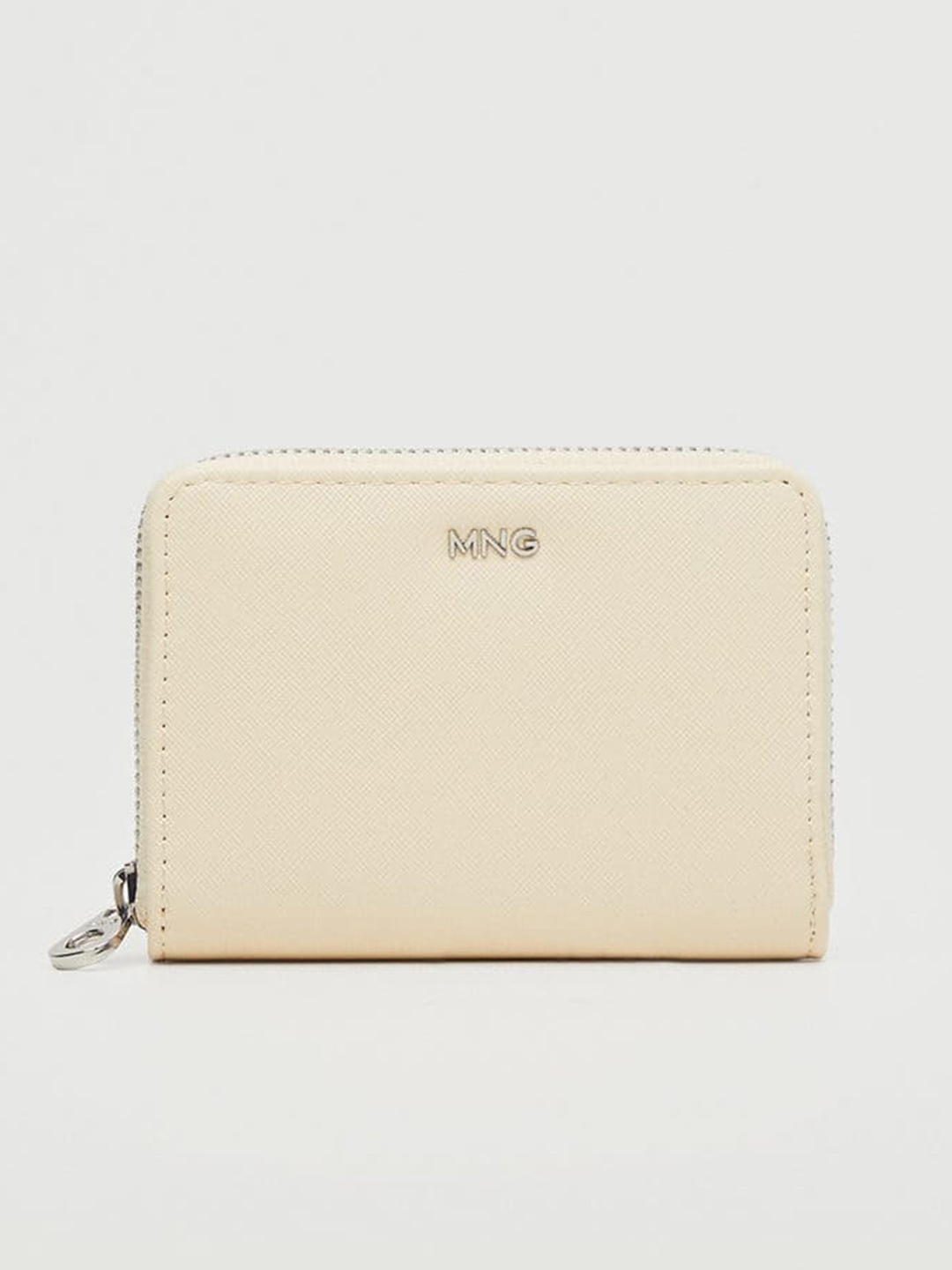 

MANGO Women Beige Textured Zip Around Wallet