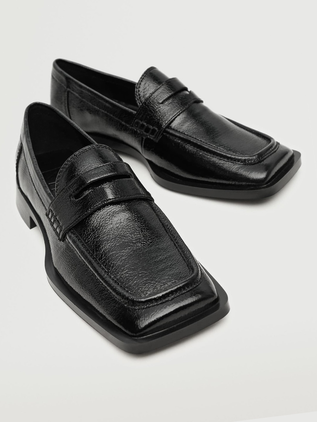 

MANGO Women Black Penny Loafers