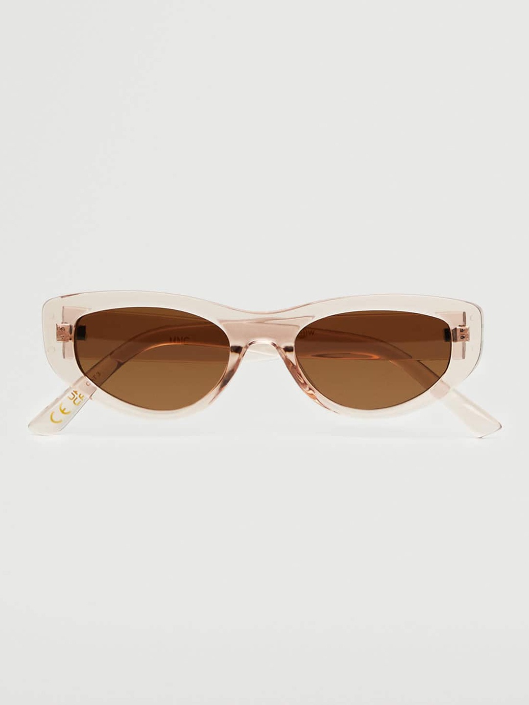 

MANGO Women Brown Lens & Beige Cateye Sunglasses with UV Protected Lens 27064024