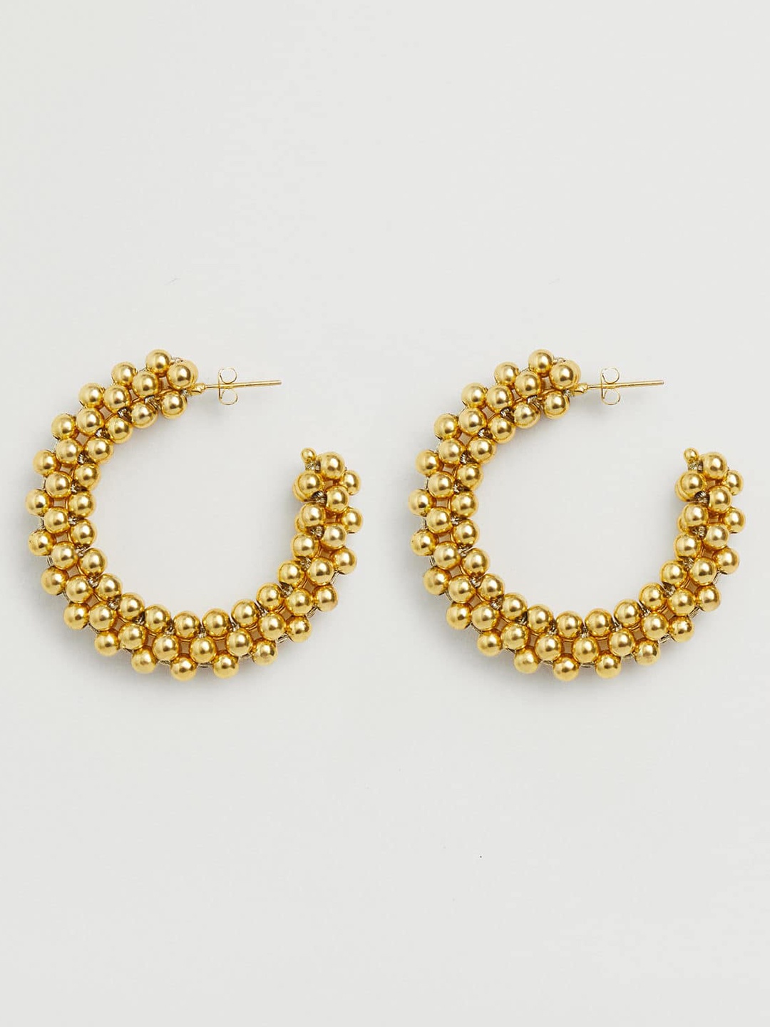 

MANGO Gold-Toned Crescent Shaped Half Hoop Earrings