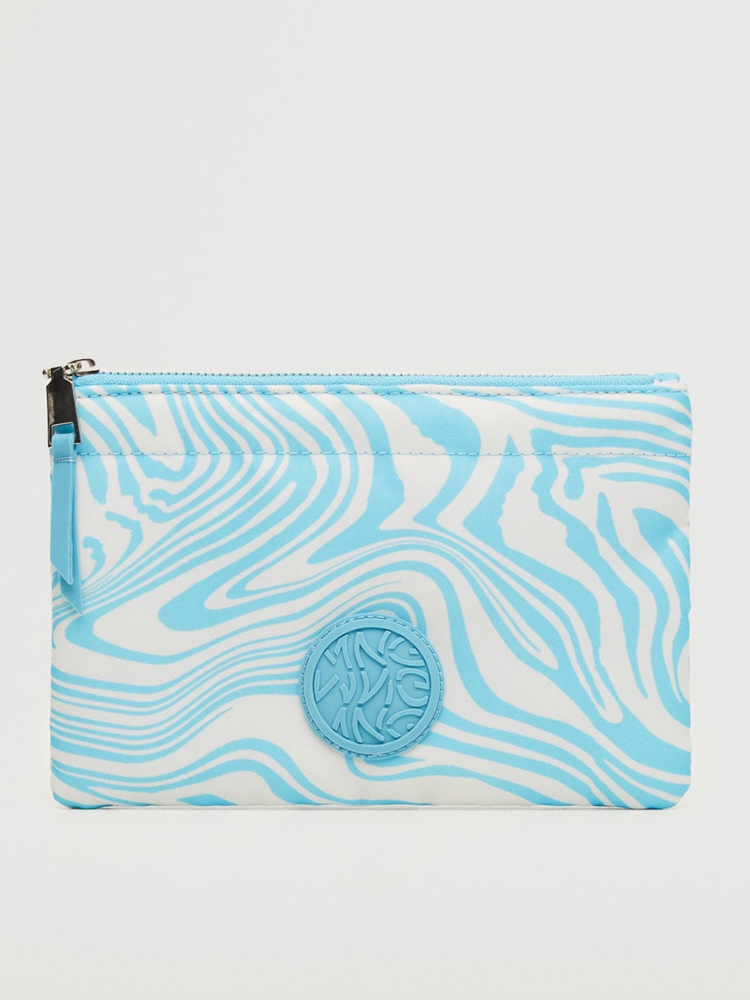 

MANGO Women Blue & White Printed Cosmetic Pouch