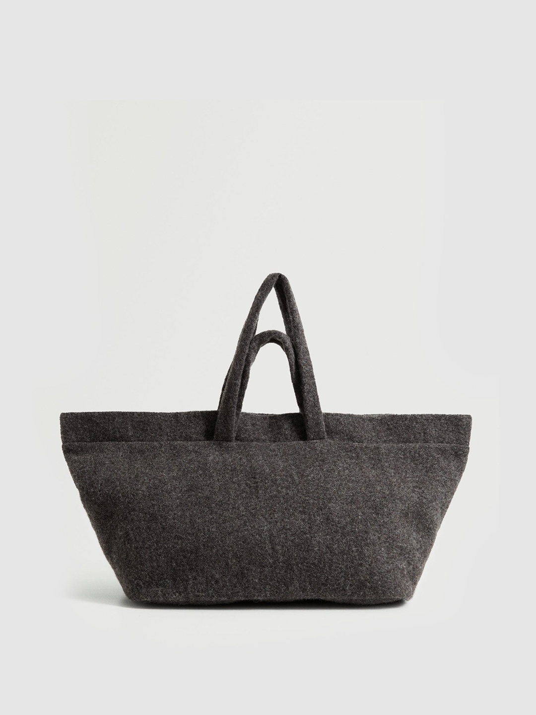 

MANGO Women Grey Solid Oversized Shopper Tote Bag
