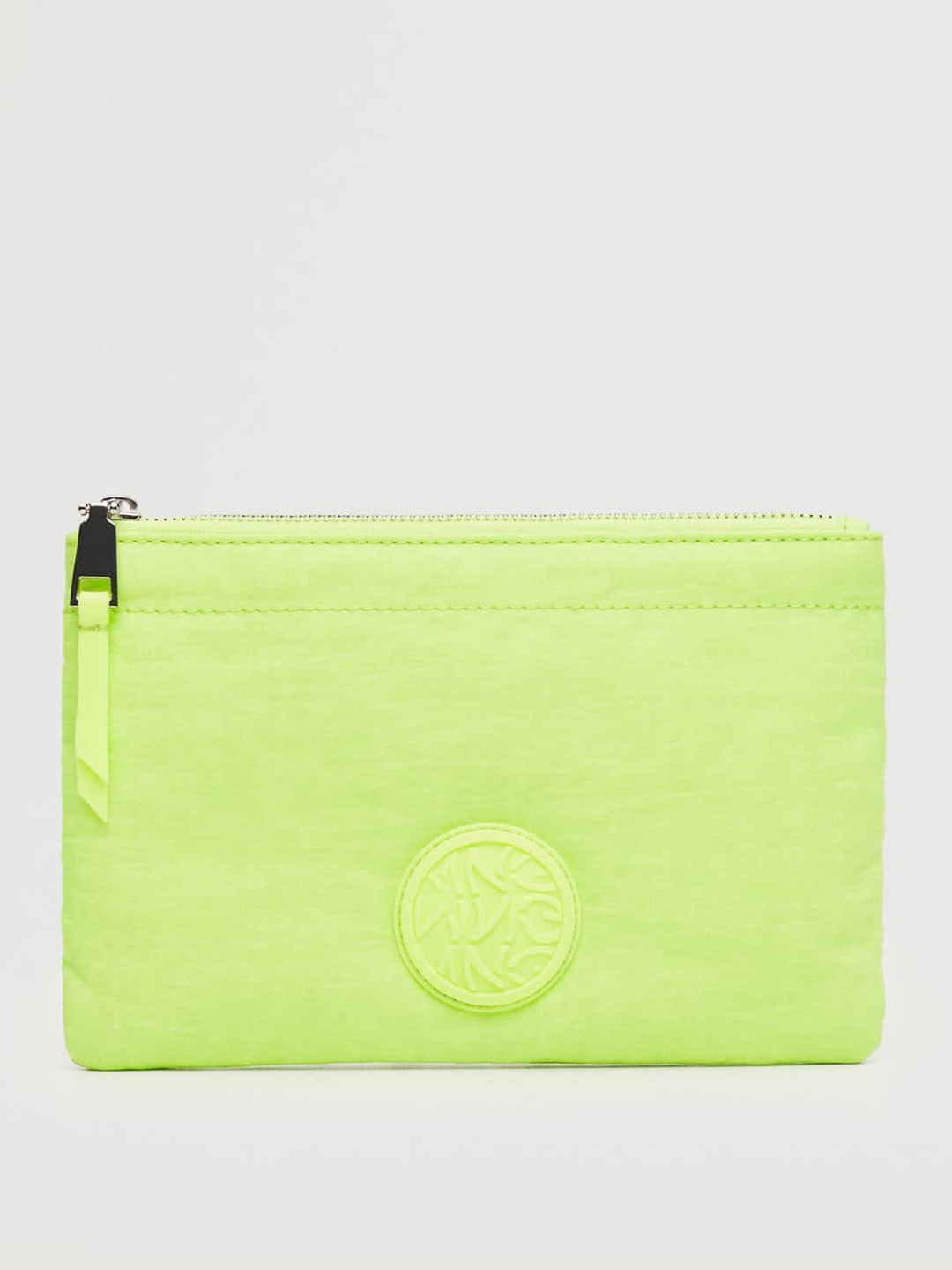 

MANGO Women Fluorescent Green Solid Cosmetic Pouch