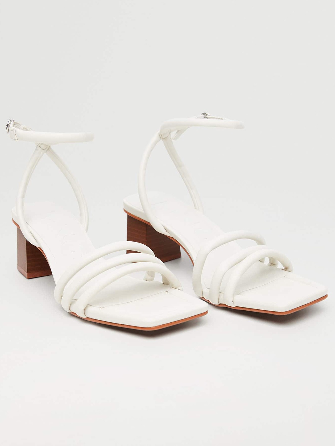

MANGO Women White Solid Block Heels