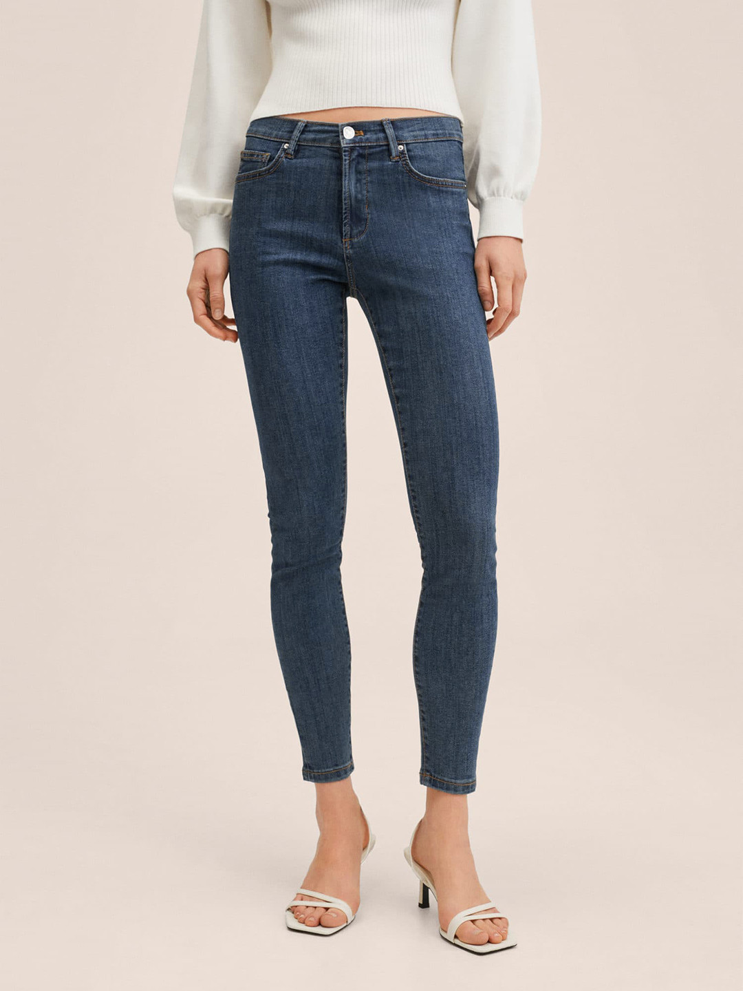 

MANGO Women Blue Skinny Fit Stretchable Jeans