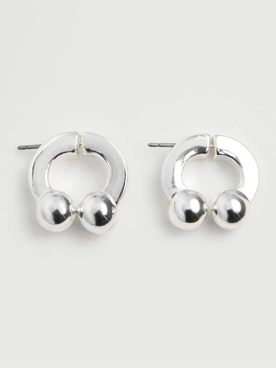 

MANGO Silver-Toned Double Sided Studs