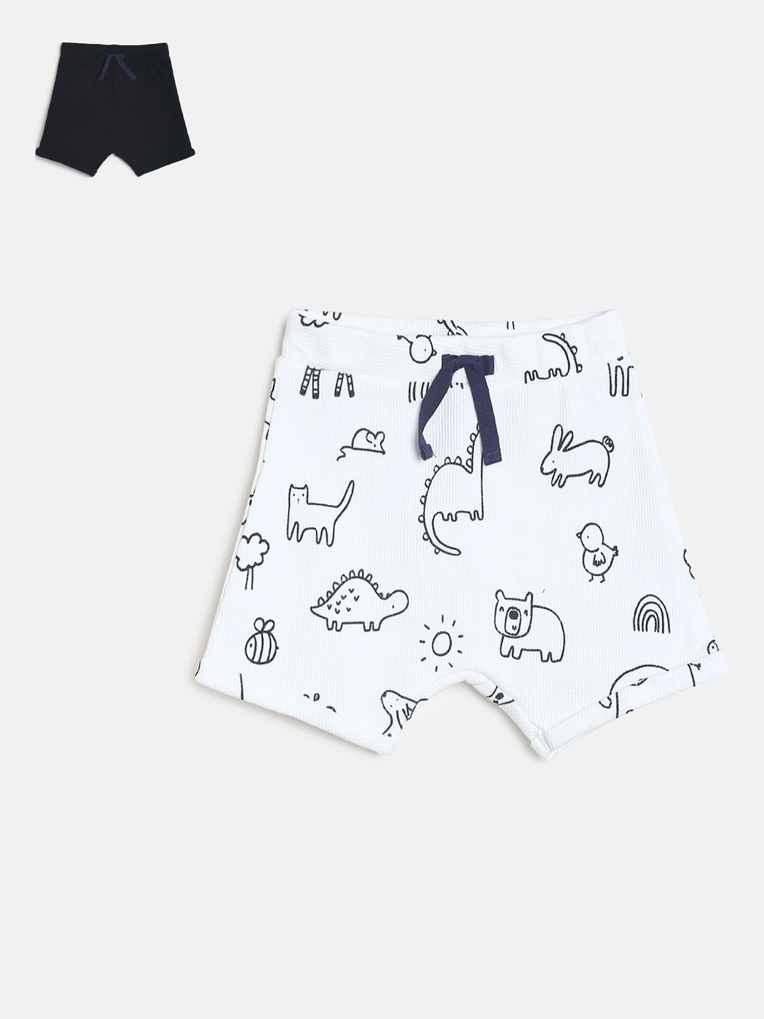 

MINI KLUB Boys Pack Of 2 Pure Cotton Shorts, White