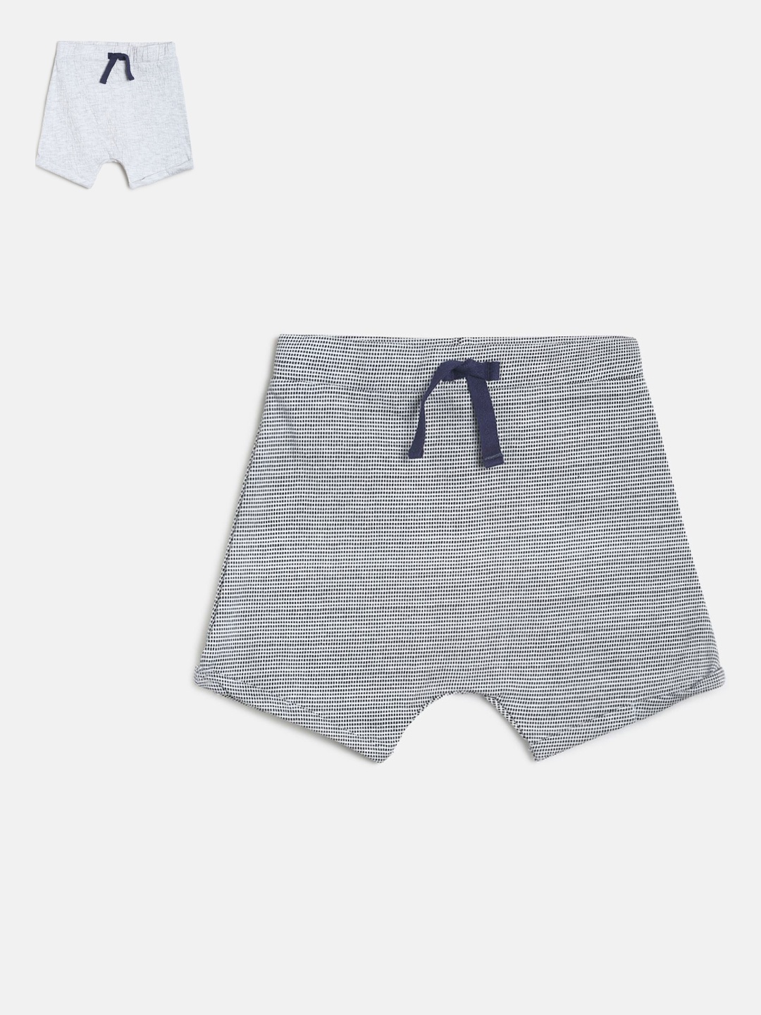 

MINI KLUB Boys Grey & White Pack of 2 Cotton Shorts