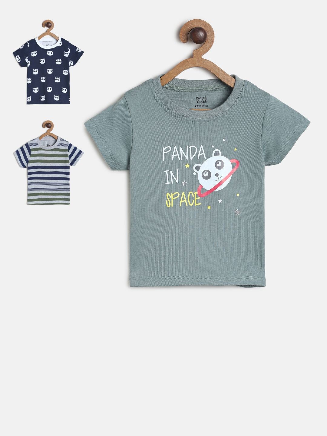 

MINI KLUB Boys Pack Of 3 Pure Cotton T-shirts, Grey