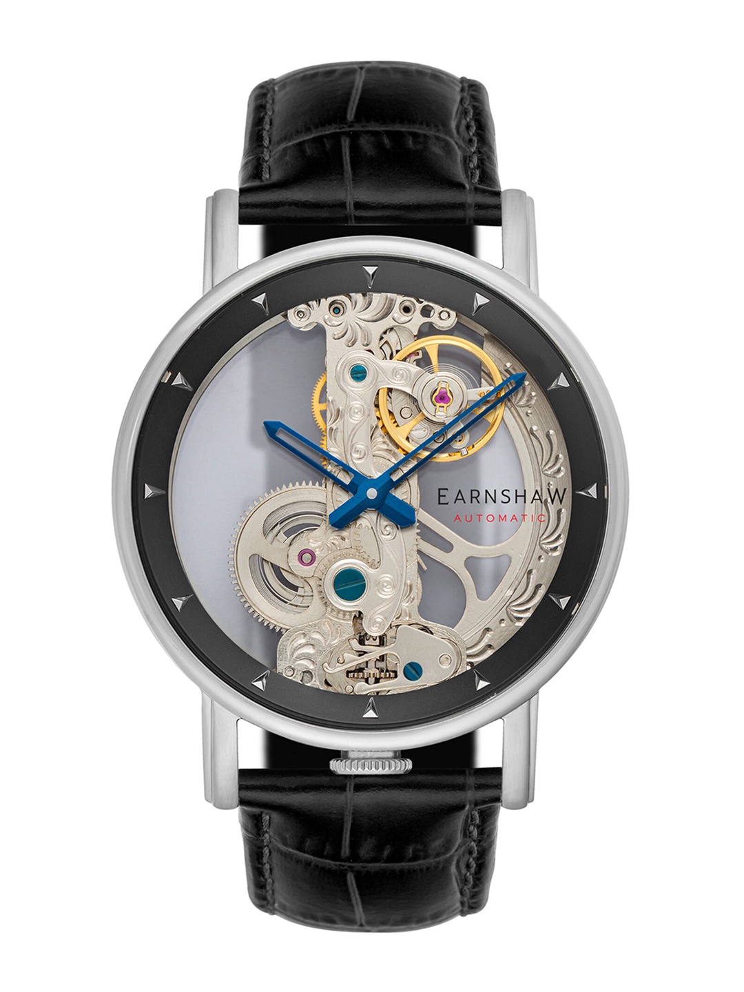 

EARNSHAW Men Black Skeleton Dial & Leather Straps Analogue Watch - ES-8225-01