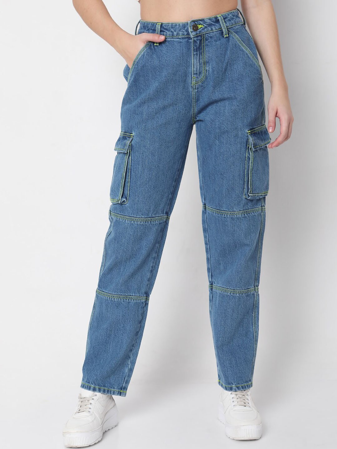 

Vero Moda Women Blue Straight Fit High-Rise Jeans