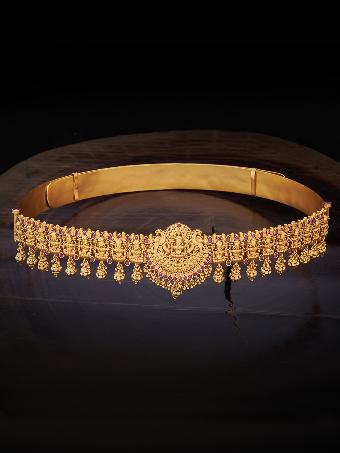 

Kushal's Fashion Jewellery Gold-Plated & Red Ruby Studded Kamarbandh