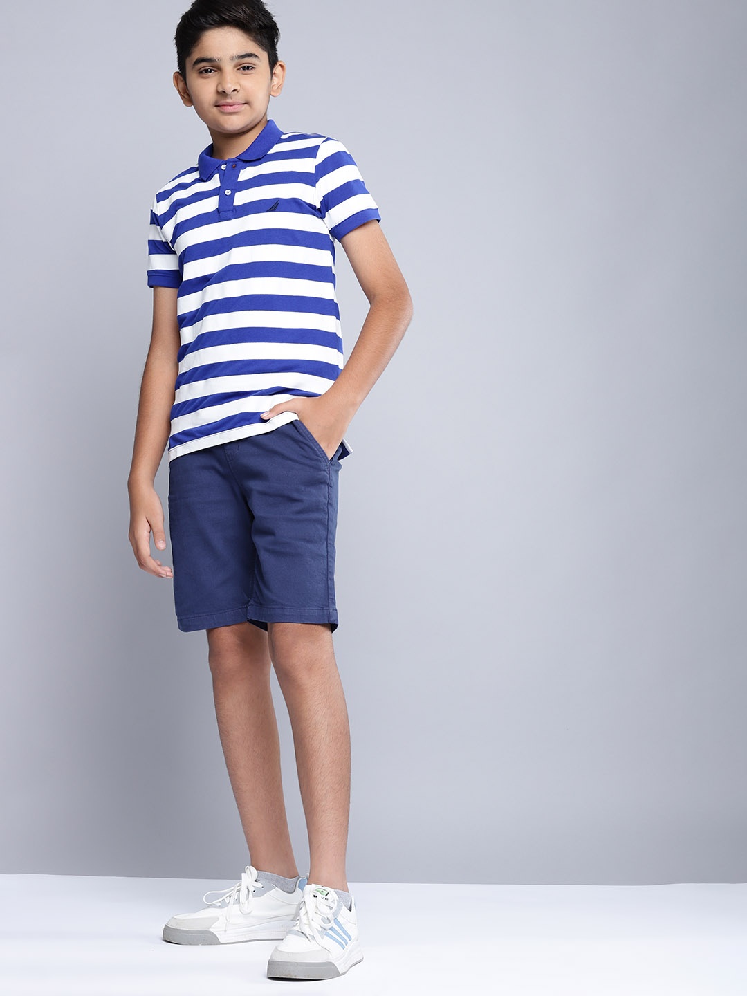 

Nautica Boys Navy Blue Solid Regular Shorts