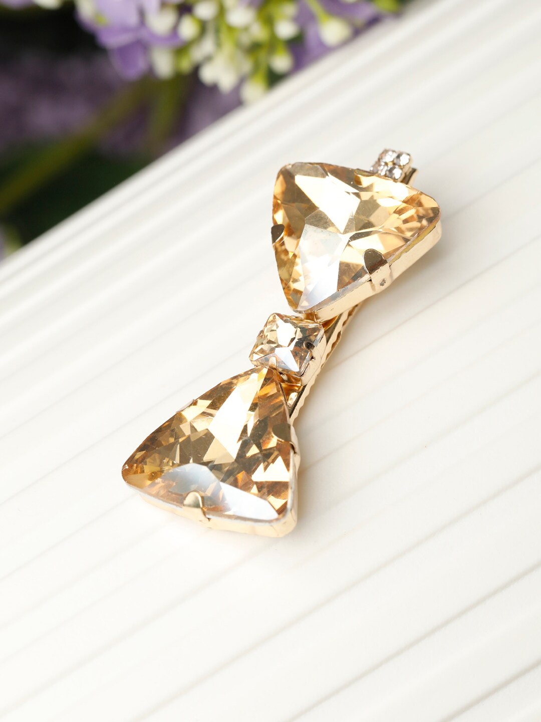 

Priyaasi Women Gold-Toned Embellished Alligator Hair Clip