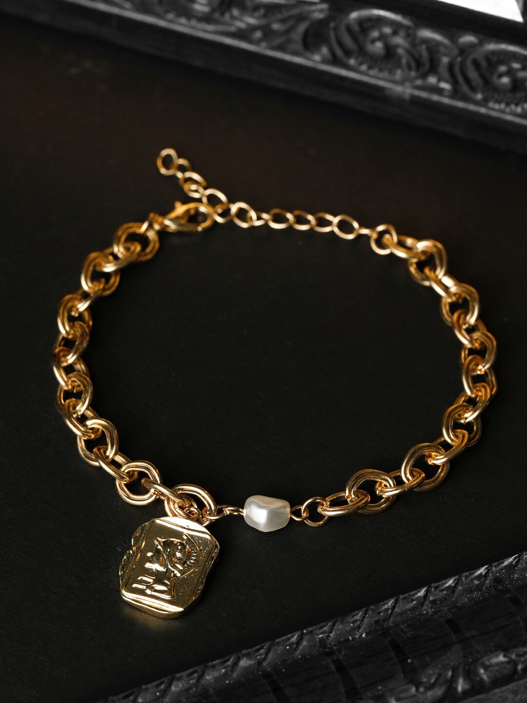 

Priyaasi Women Gold-Plated Brass Link Bracelet