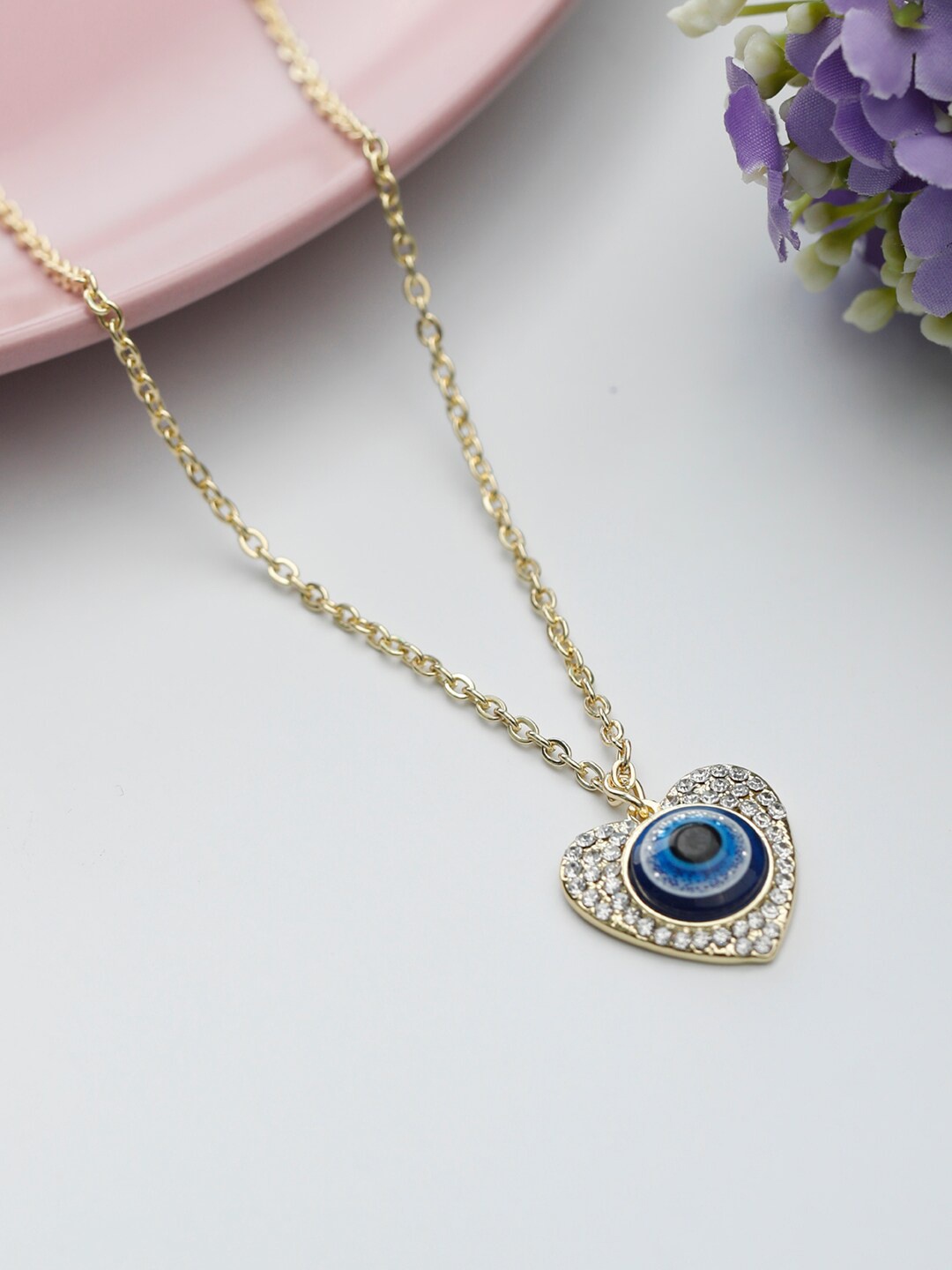 

Priyaasi Gold-Toned & Blue Brass Gold-Plated Necklace