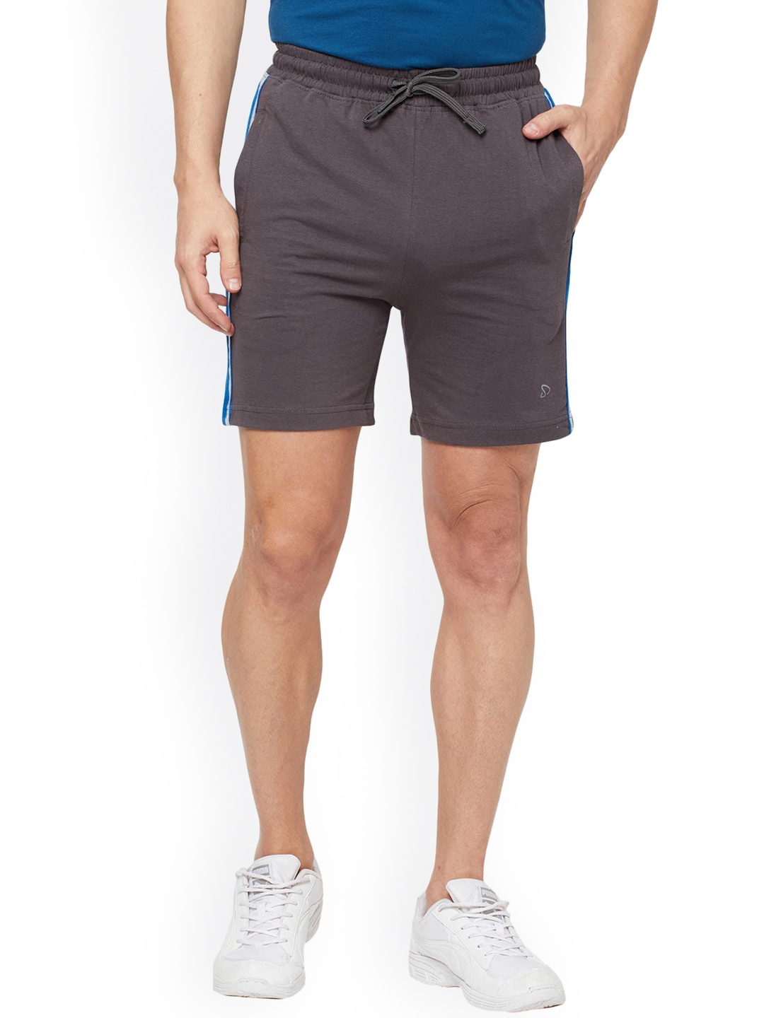

SPORTO Men Charcoal Mid-Rise Sports Shorts