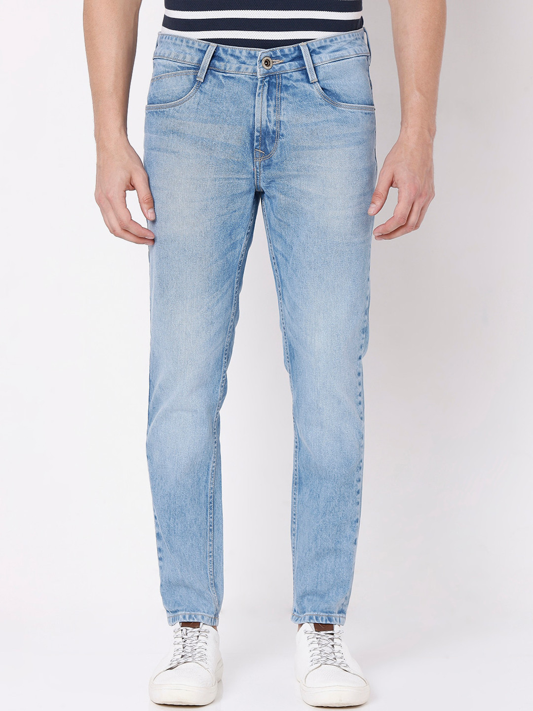 

Mufti Men Blue Slim Fit Heavy Fade Stretchable Cotton Copped Jeans
