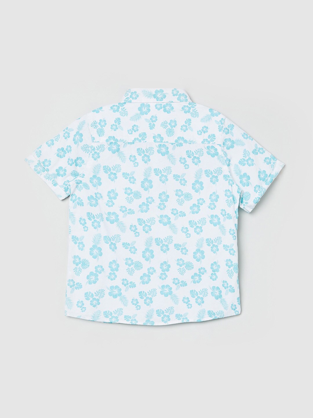 

max Boys White Floral Printed Regular Fit Pure Cotton Casual Shirt