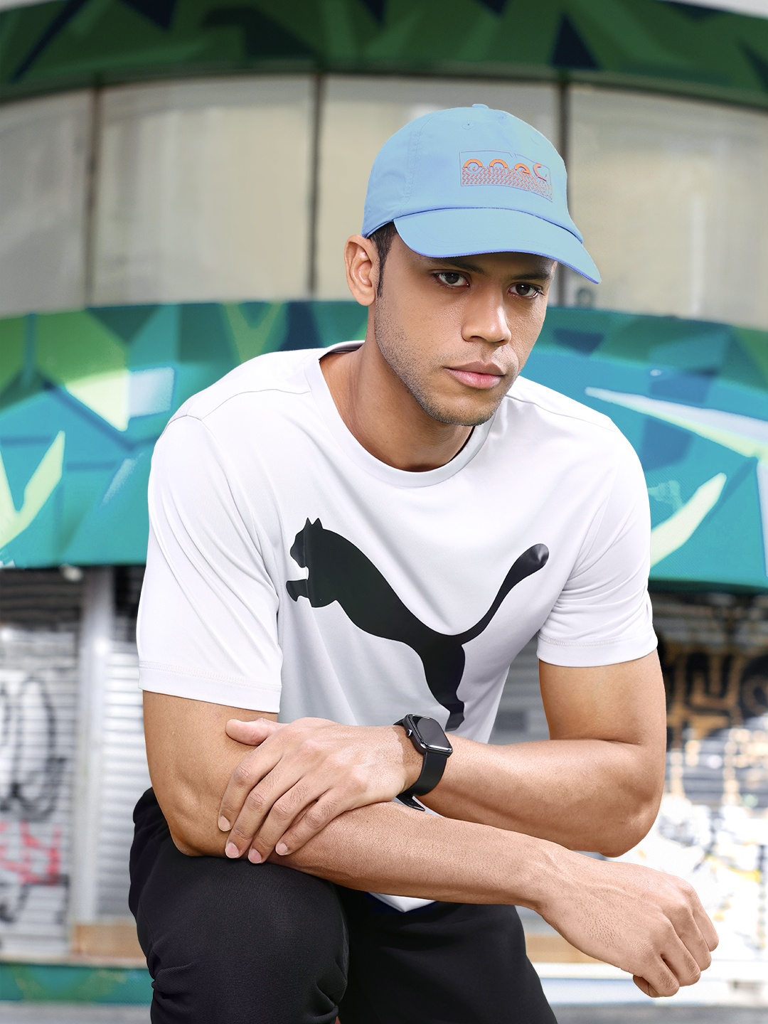 

PUMA x One8 Unisex Blue Printed Baseball Cap