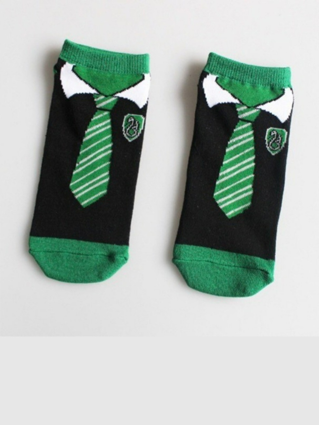 

EL REGALO Kids Green & Black Patterned Cotton Ankle-Length Socks