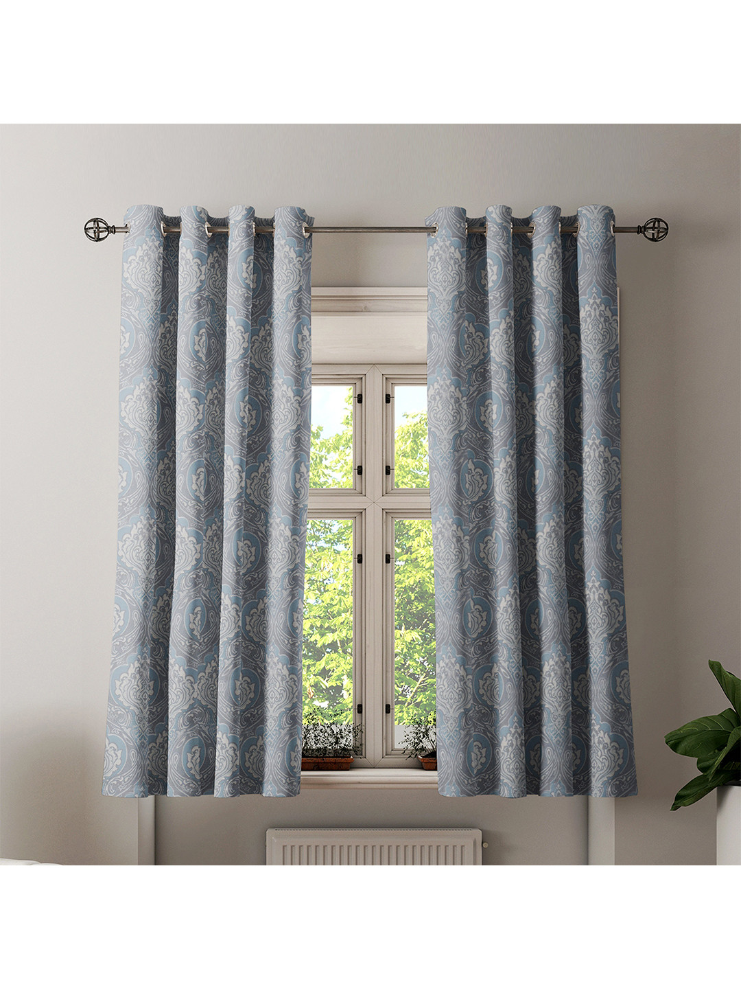 

Athome by Nilkamal Set of 2 Sea Green & Green Ethnic Motifs Jacquard Window Curtain