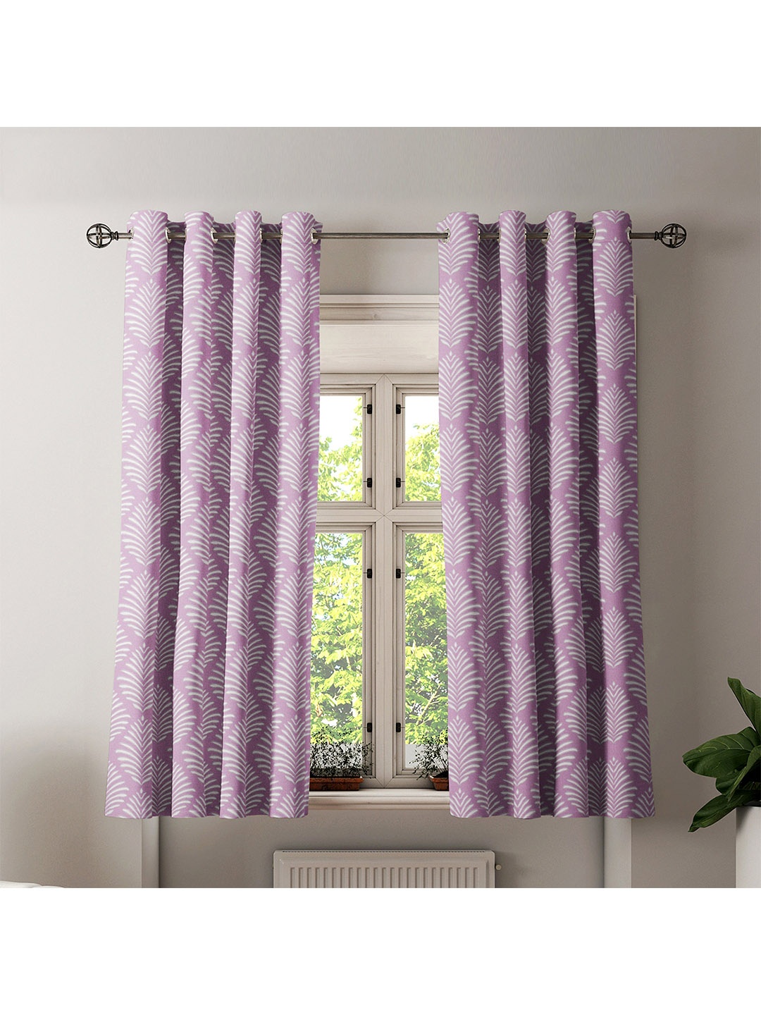 

Athome by Nilkamal Peach-Coloured Silk Window Curtain