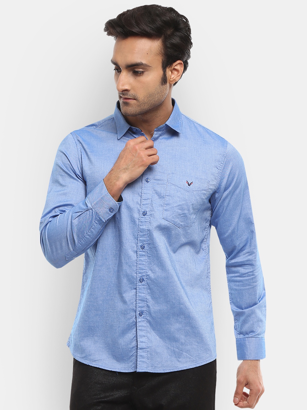 

V-Mart Men Blue Standard Regular Fit Cotton Casual Shirt