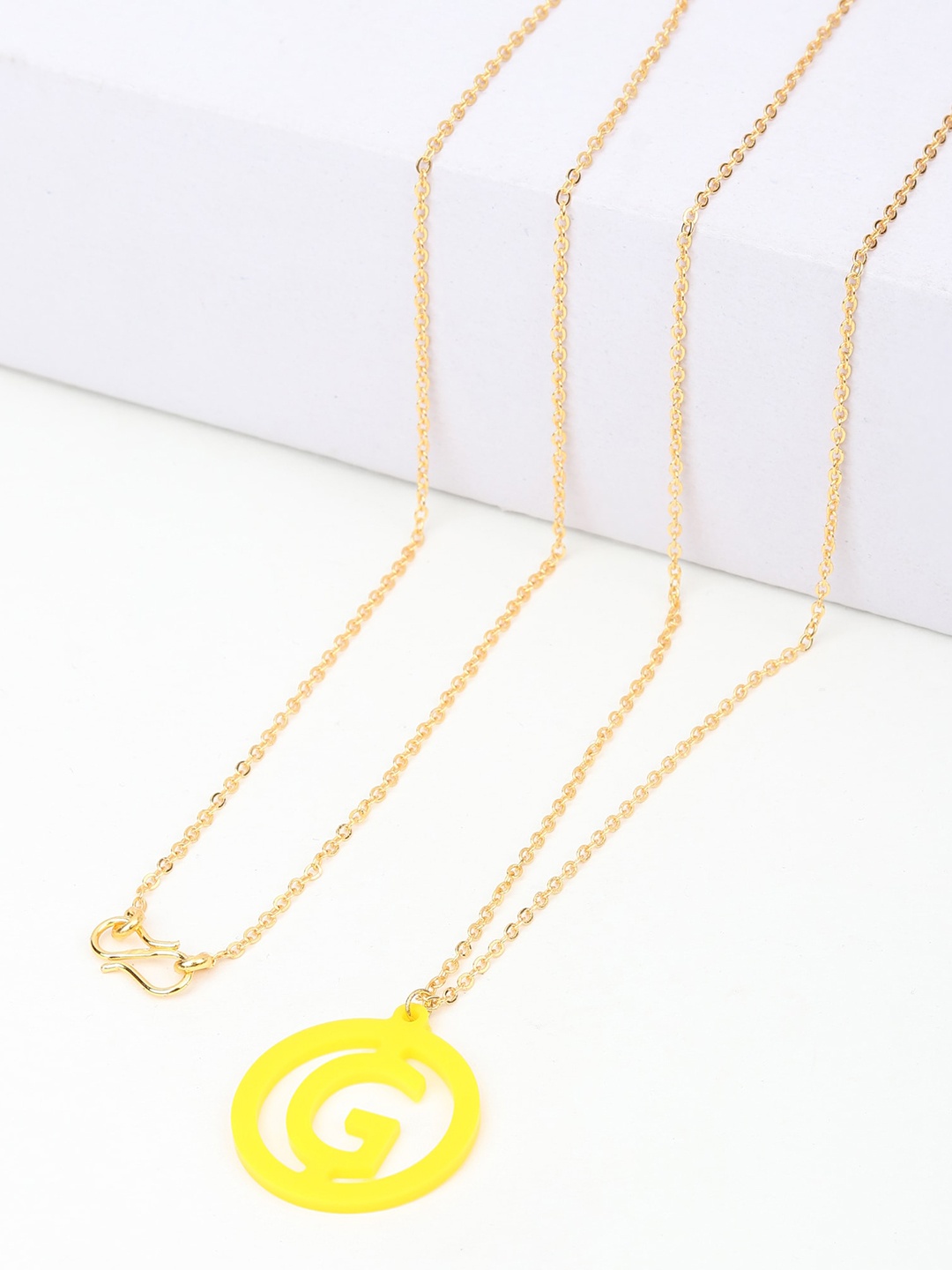 

Goldnera Yellow Letter G Pendant with Chain