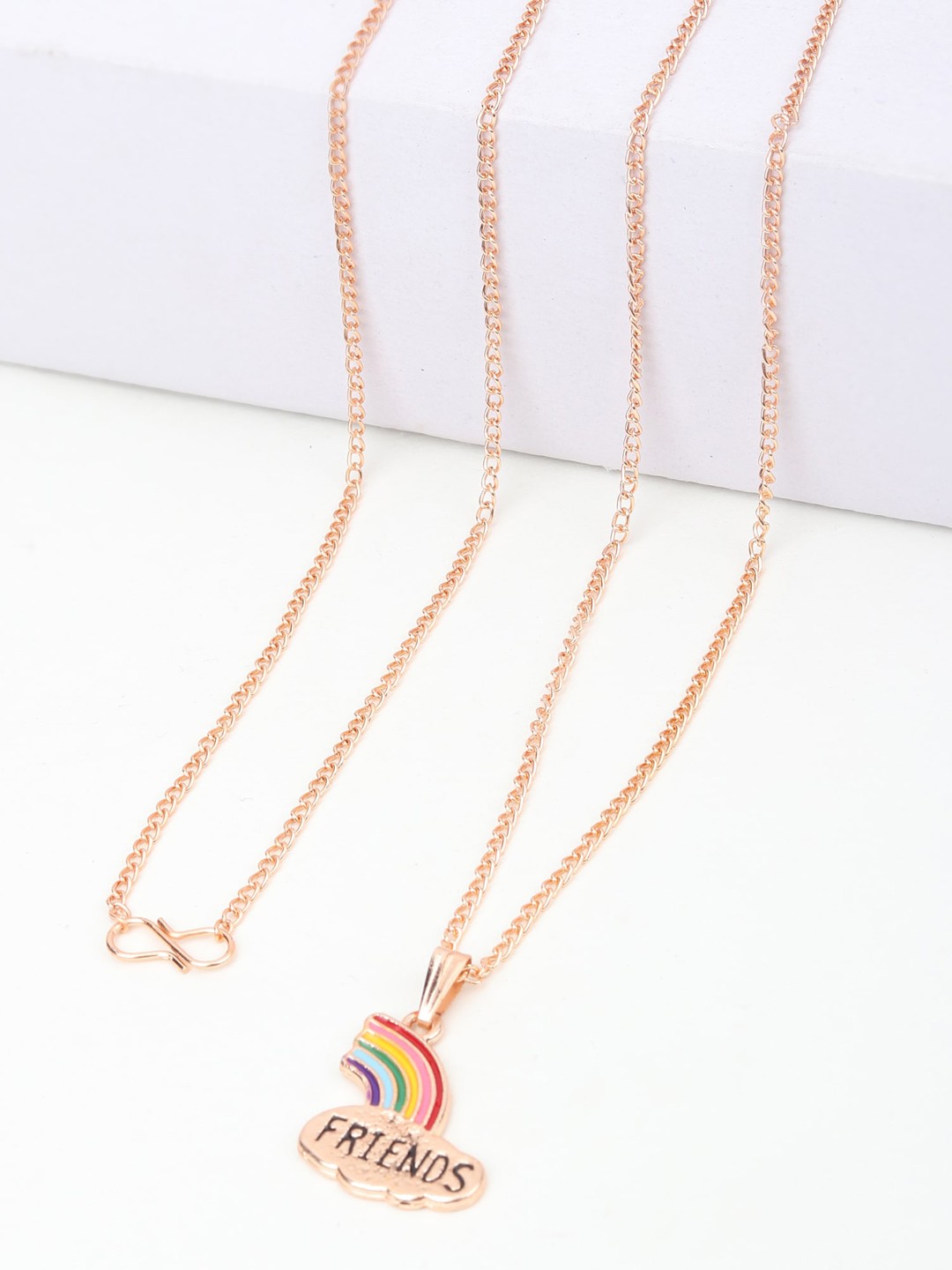 

Goldnera Women Multicolor Best Friends Pendant With Chain, Multi