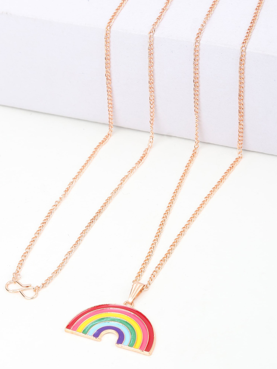 

Goldnera Women Gold Plated & Multicolored Pendant With Chain