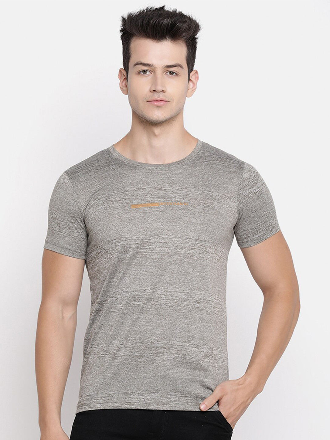 

V2 Value & Variety Men Green & Grey Typography Printed T-shirt