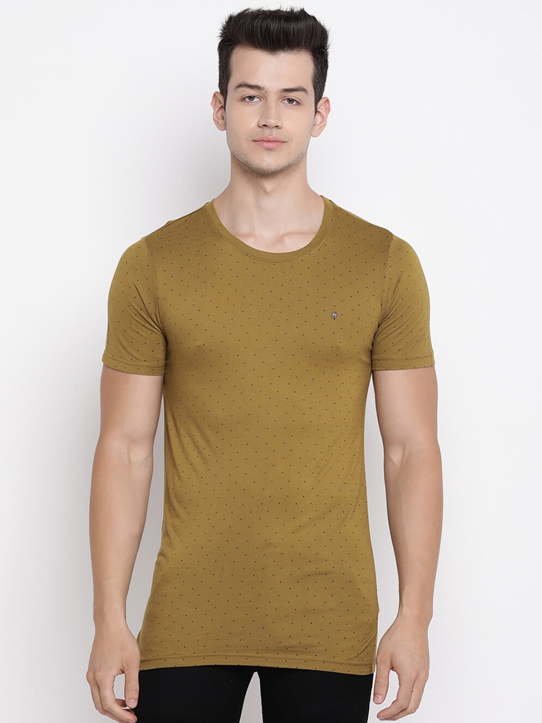 

V2 Value & Variety Men Olive Green Printed T-shirt