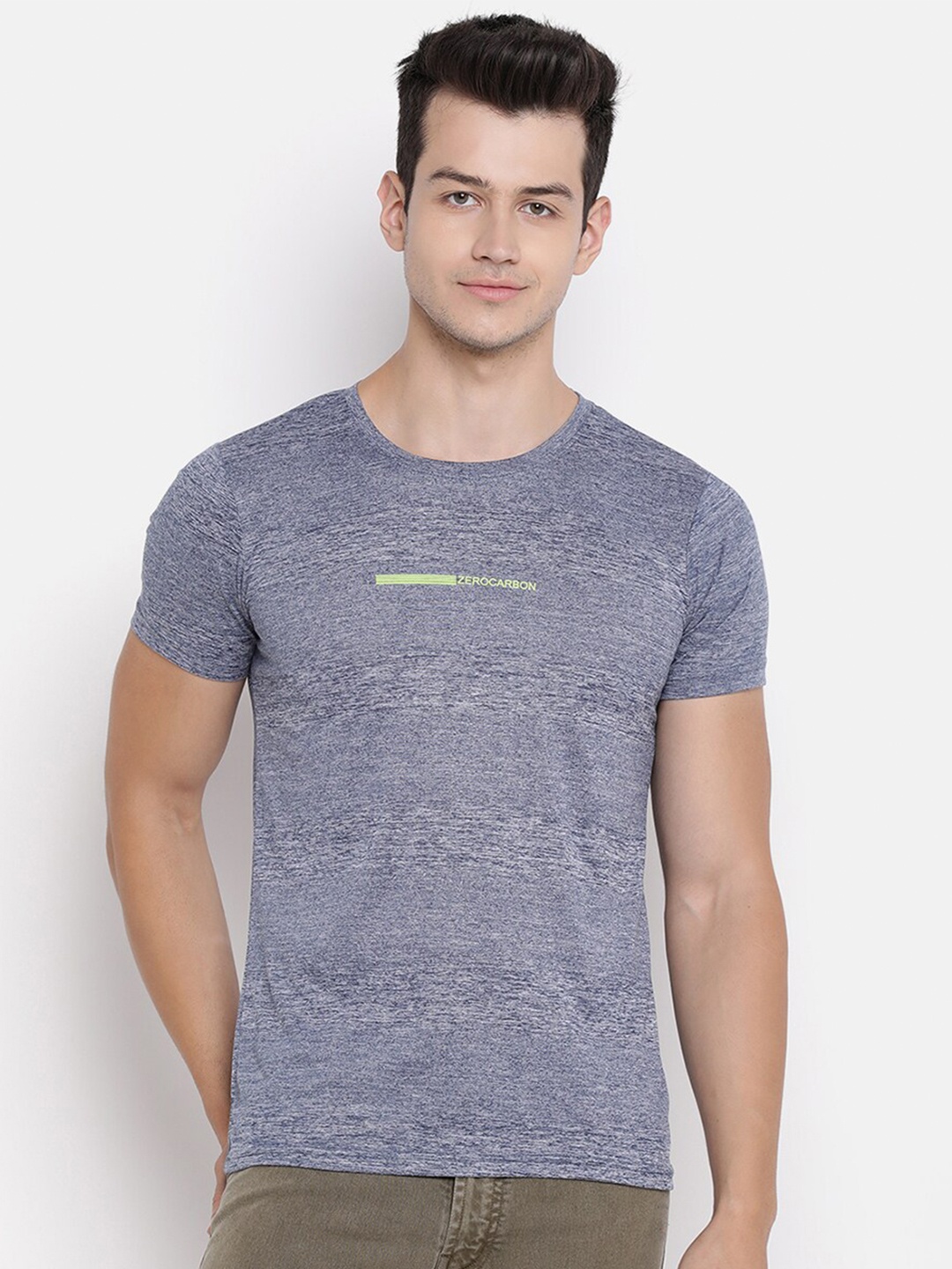 

V2 Value & Variety Men Blue Self Design Cotton T-shirt