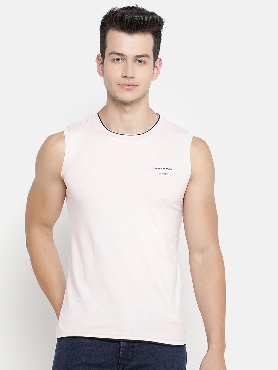 

V2 Value & Variety Men Pink Solid Cotton T-shirt