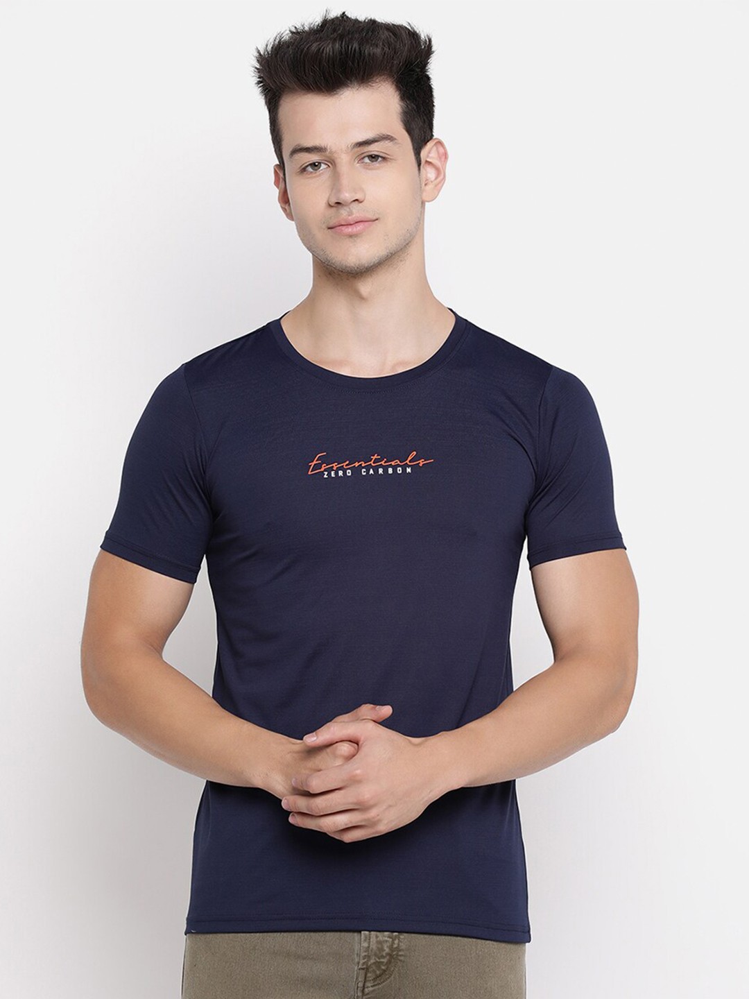 

V2 Value & Variety Men Blue Typography Printed T-shirt