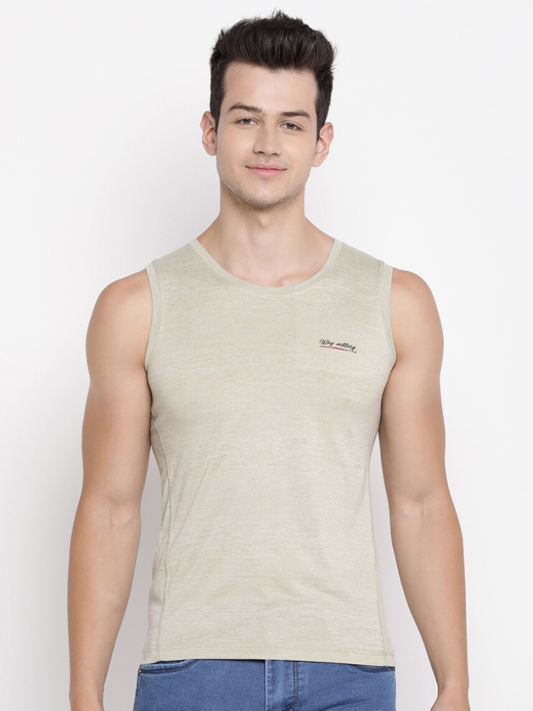

V2 Value & Variety Men Pista Green Self Design Cotton T-shirt