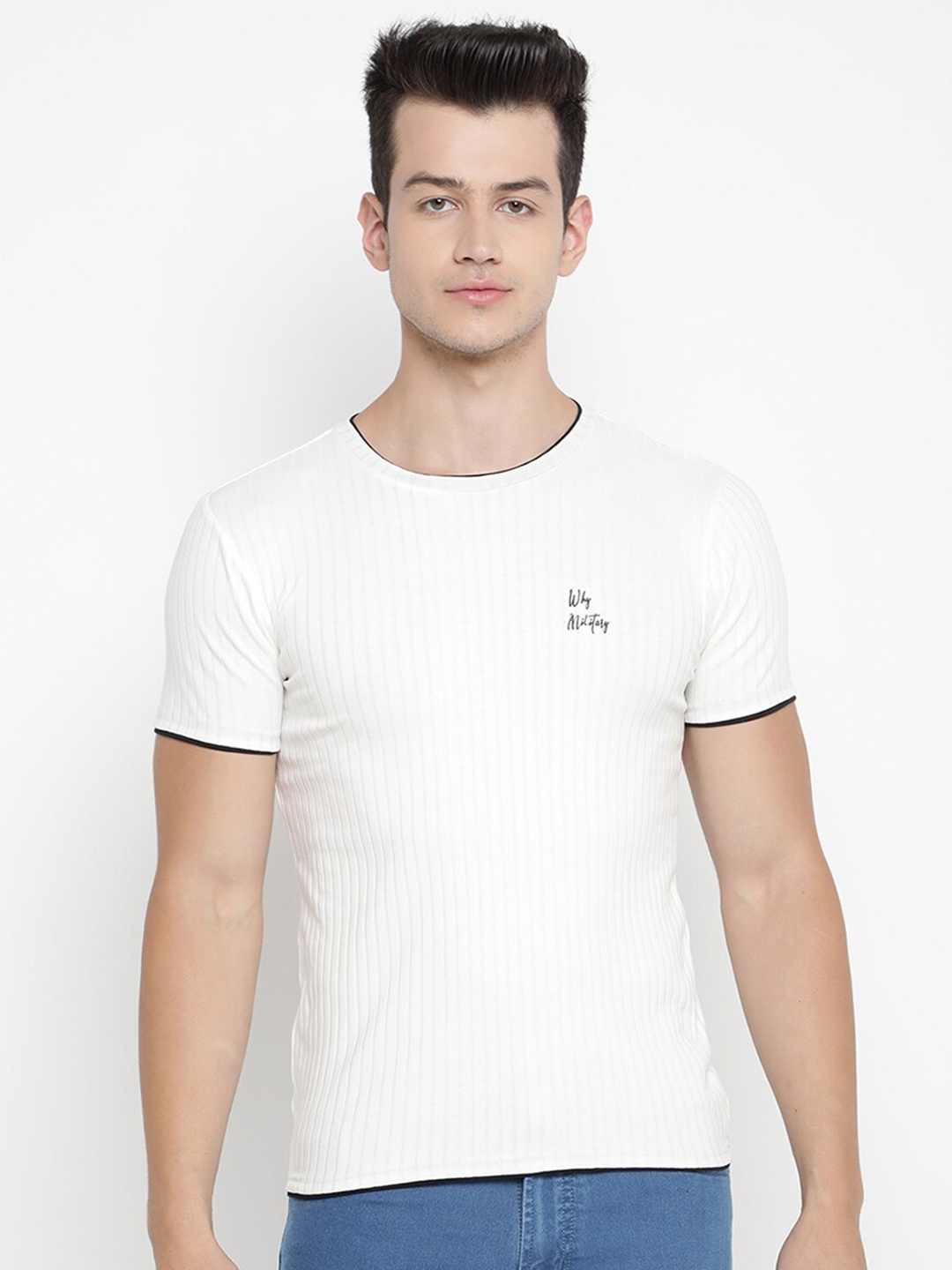 

V2 Value & Variety Men White Solid T-Shirt