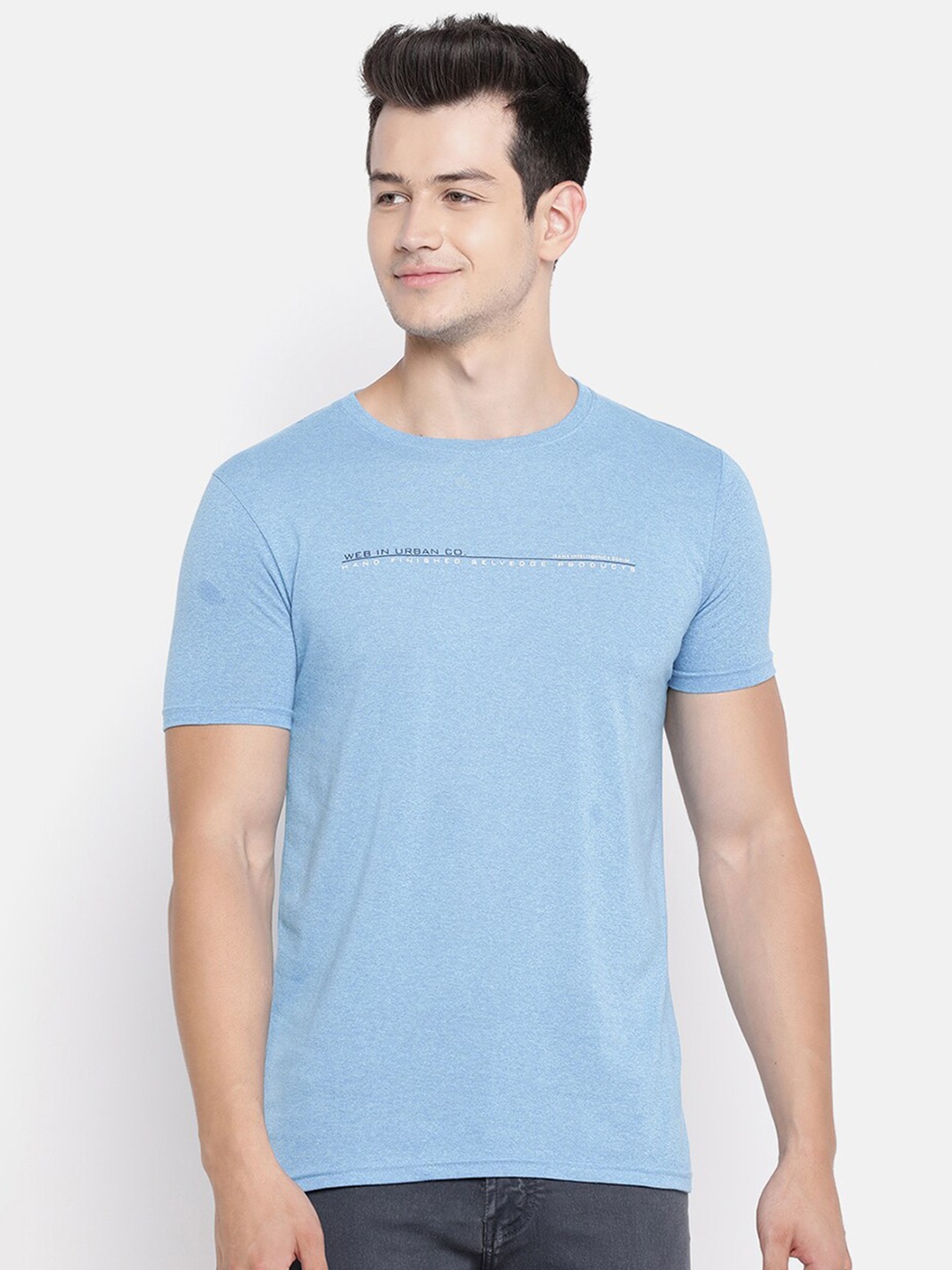 

V2 Value & Variety Men Blue Typography Printed Cotton T-shirt