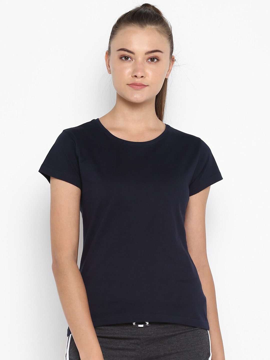 

appulse Women Navy Blue Slim Fit Running T-shirt