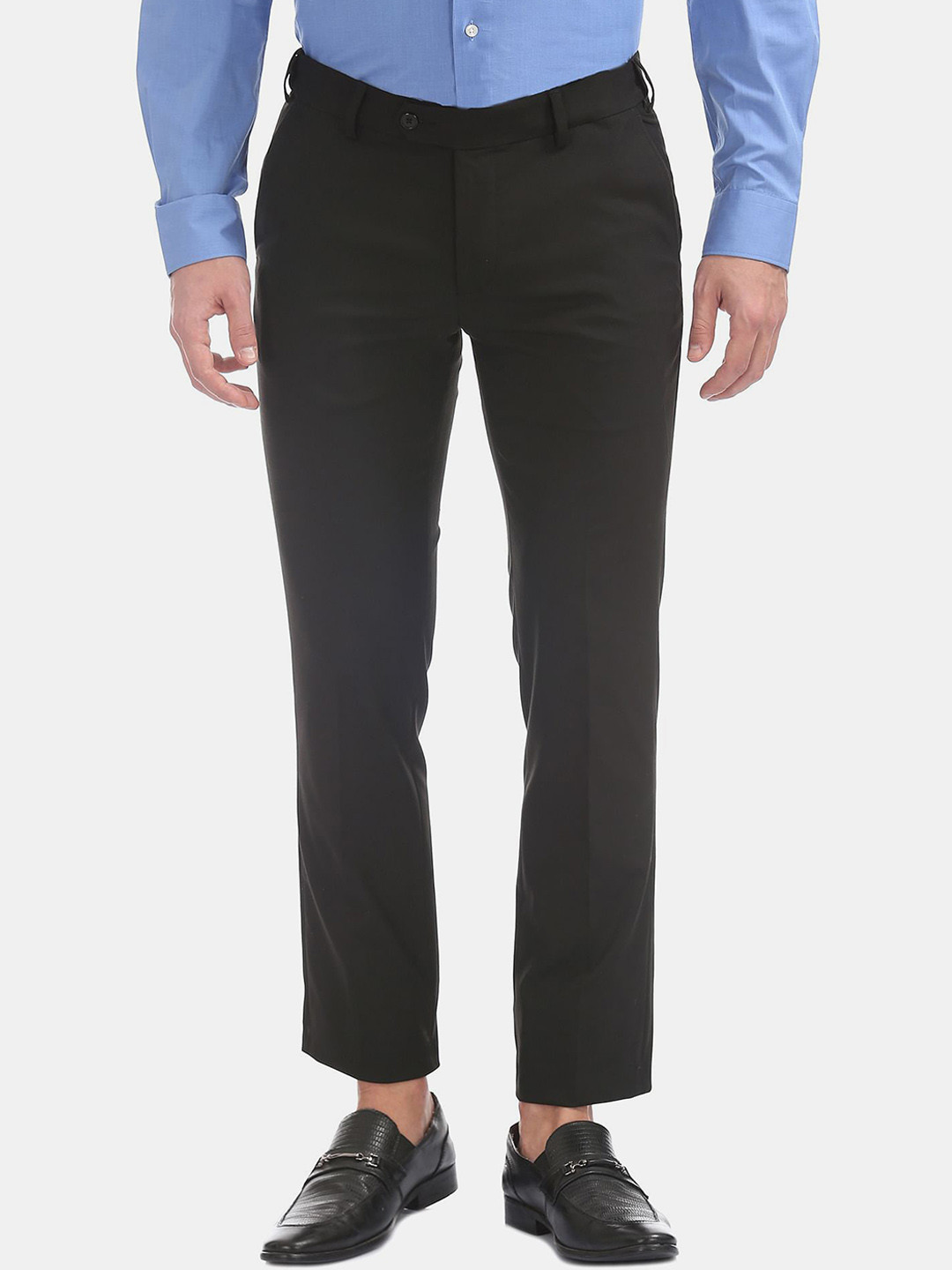 

AD By Arvind Men Black Regular Fit Trousers