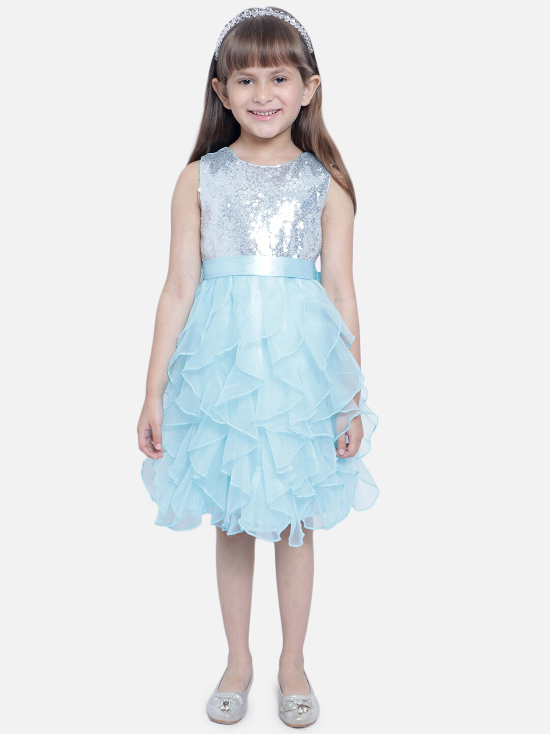 

Nauti Nati Girls Blue Sequins Embellished Dress
