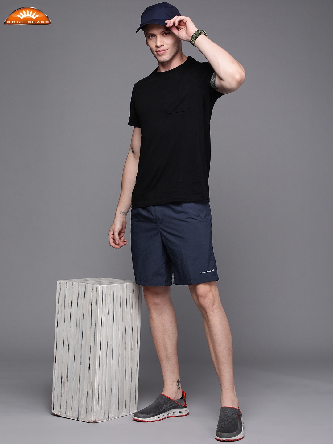 

Columbia Men Navy Blue Solid Omni-Heat Backcast III Water Short
