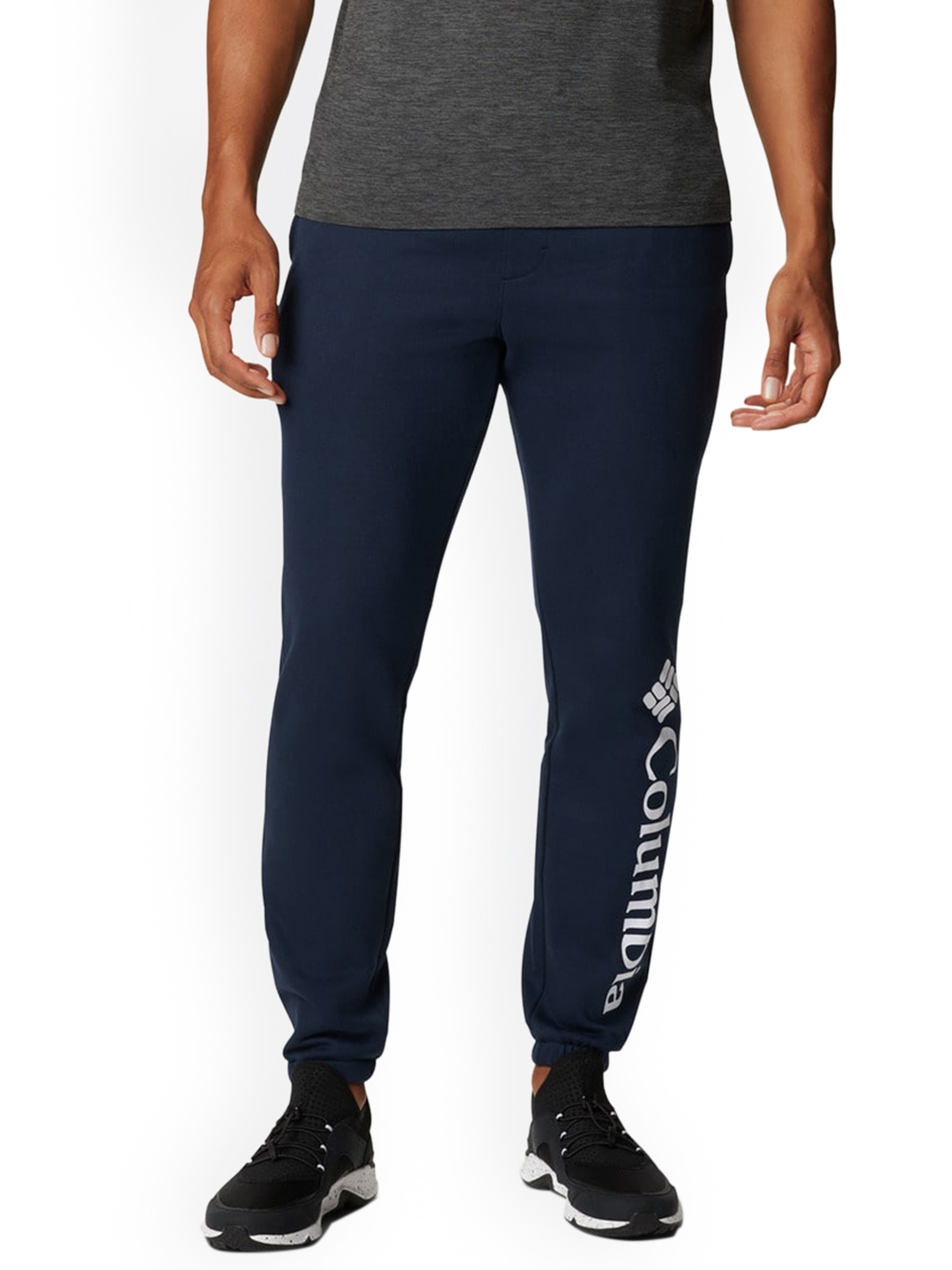 

Columbia Men Navy Blue Printed Straight Fit Joggers Trousers
